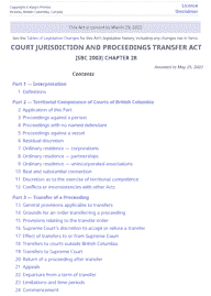 Court Jurisdiction and Proceedings Transfer Act