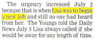 Lisa was to begin a new job