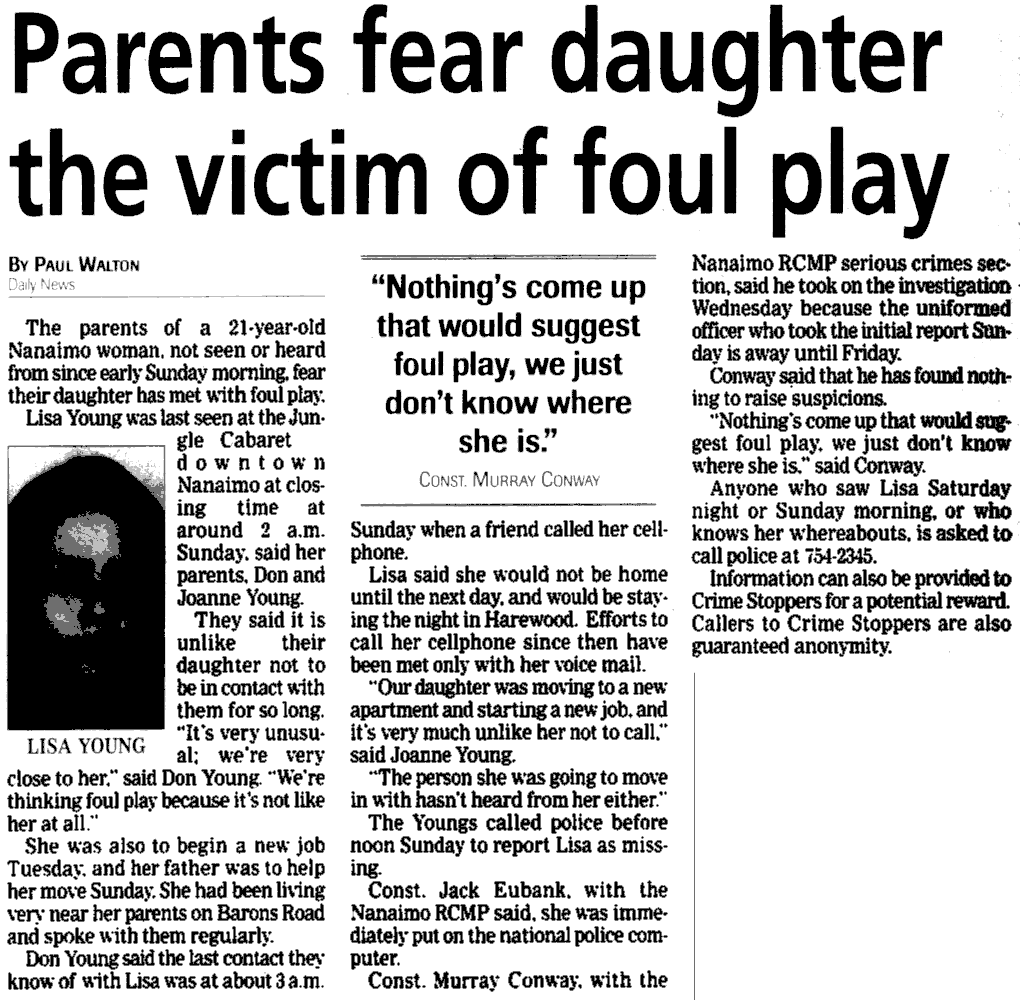 headline: Parents fear daughter the victim of foul play