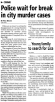 Police wait for break in city murder cases ...Young family to search for Lisa